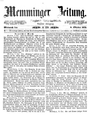 Memminger Zeitung Mittwoch 9. Oktober 1872