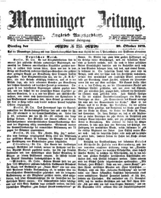 Memminger Zeitung Dienstag 29. Oktober 1872