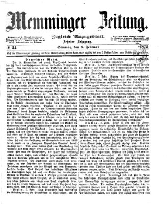 Memminger Zeitung Sonntag 9. Februar 1873