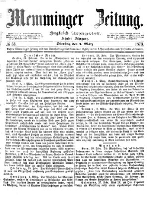 Memminger Zeitung Dienstag 4. März 1873