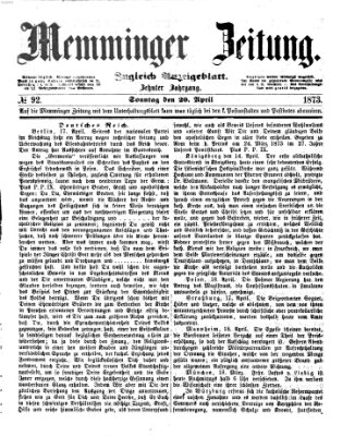 Memminger Zeitung Sonntag 20. April 1873