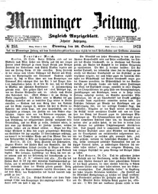 Memminger Zeitung Dienstag 28. Oktober 1873