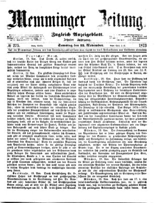 Memminger Zeitung Samstag 22. November 1873
