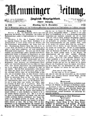 Memminger Zeitung Dienstag 9. Dezember 1873