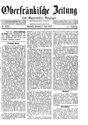 Oberfränkische Zeitung und Bayreuther Anzeiger (Bayreuther Anzeiger) Sonntag 9. Juni 1872