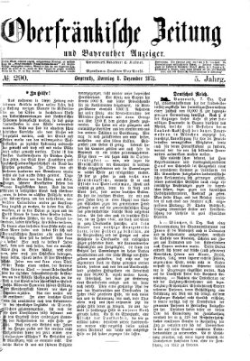 Oberfränkische Zeitung und Bayreuther Anzeiger (Bayreuther Anzeiger) Sonntag 8. Dezember 1872