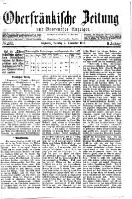 Oberfränkische Zeitung und Bayreuther Anzeiger (Bayreuther Anzeiger) Sonntag 2. November 1873