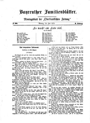 Bayreuther Familienblätter (Bayreuther Anzeiger) Montag 28. Juli 1873