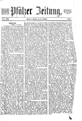 Pfälzer Zeitung Freitag 29. Dezember 1871