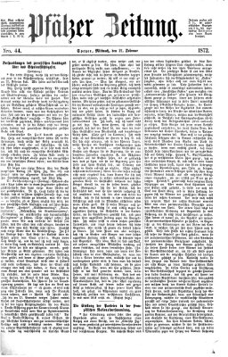 Pfälzer Zeitung Mittwoch 21. Februar 1872