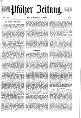 Pfälzer Zeitung Mittwoch 14. August 1872