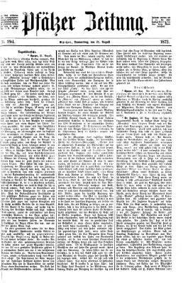 Pfälzer Zeitung Donnerstag 21. August 1873