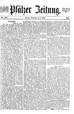 Pfälzer Zeitung Donnerstag 28. August 1873