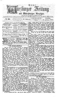 Neue Würzburger Zeitung Dienstag 20. Februar 1872