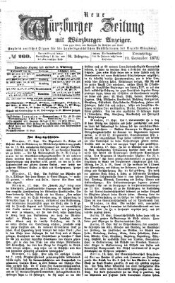 Neue Würzburger Zeitung Donnerstag 19. September 1872