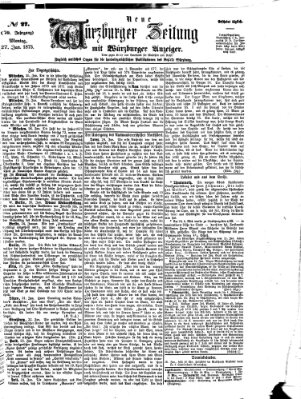 Neue Würzburger Zeitung Montag 27. Januar 1873