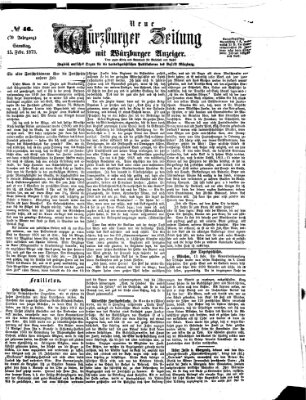 Neue Würzburger Zeitung Samstag 15. Februar 1873