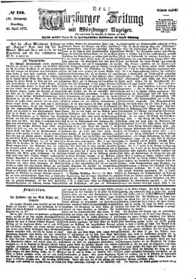 Neue Würzburger Zeitung Samstag 26. April 1873