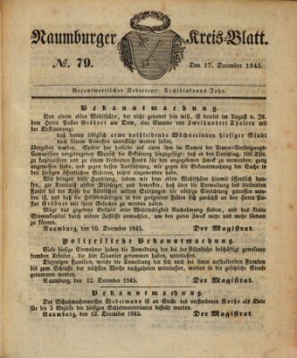 Naumburger Kreisblatt für Stadt und Kreis Naumburg Mittwoch 17. Dezember 1845