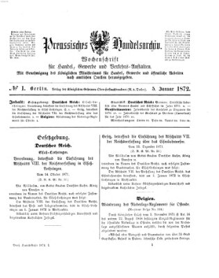 Preußisches Handels-Archiv Freitag 5. Januar 1872