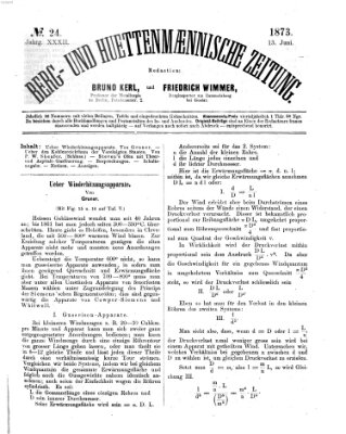 Berg- und hüttenmännische Zeitung Freitag 13. Juni 1873