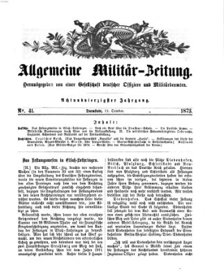 Allgemeine Militär-Zeitung Samstag 11. Oktober 1873