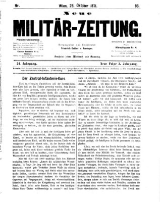 Neue Militär-Zeitung (Militär-Zeitung) Mittwoch 25. Oktober 1871
