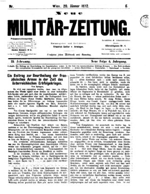 Neue Militär-Zeitung (Militär-Zeitung) Samstag 20. Januar 1872