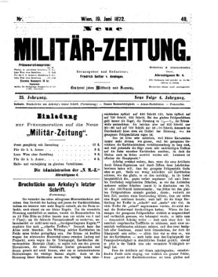 Neue Militär-Zeitung (Militär-Zeitung) Mittwoch 19. Juni 1872