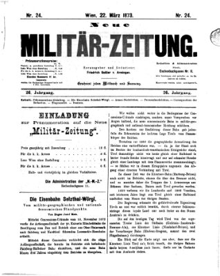 Neue Militär-Zeitung (Militär-Zeitung) Samstag 22. März 1873