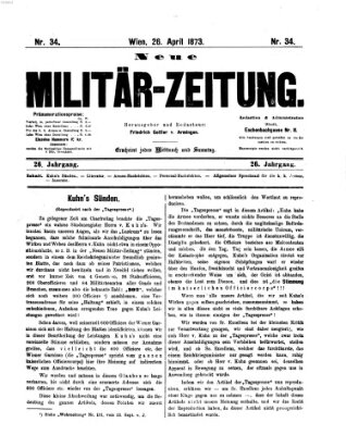 Neue Militär-Zeitung (Militär-Zeitung) Samstag 26. April 1873