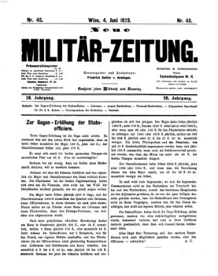 Neue Militär-Zeitung (Militär-Zeitung) Mittwoch 4. Juni 1873
