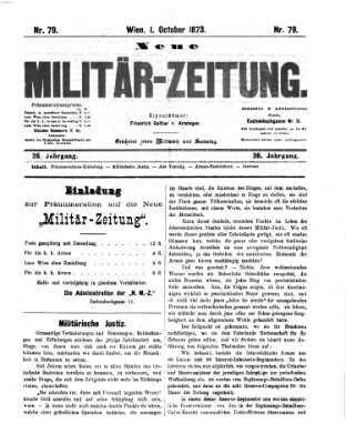 Neue Militär-Zeitung (Militär-Zeitung) Mittwoch 1. Oktober 1873