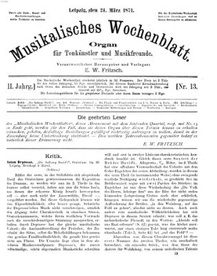 Musikalisches Wochenblatt Freitag 24. März 1871