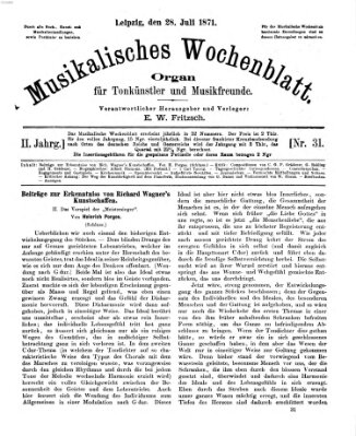 Musikalisches Wochenblatt Freitag 28. Juli 1871