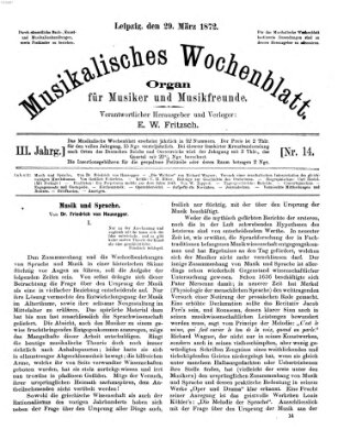 Musikalisches Wochenblatt Freitag 29. März 1872