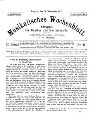 Musikalisches Wochenblatt Freitag 8. November 1872