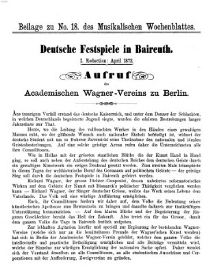 Musikalisches Wochenblatt Freitag 26. April 1872