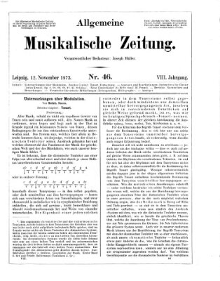 Allgemeine musikalische Zeitung Mittwoch 12. November 1873