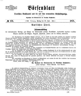 Börsenblatt für den deutschen Buchhandel Freitag 28. Juli 1871