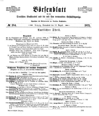 Börsenblatt für den deutschen Buchhandel Samstag 12. August 1871