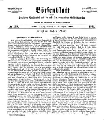 Börsenblatt für den deutschen Buchhandel Mittwoch 30. August 1871