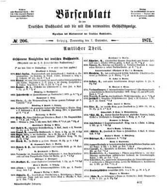 Börsenblatt für den deutschen Buchhandel Donnerstag 7. September 1871