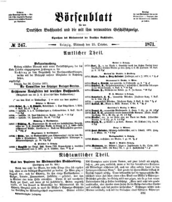 Börsenblatt für den deutschen Buchhandel Mittwoch 25. Oktober 1871