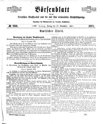 Börsenblatt für den deutschen Buchhandel Freitag 10. November 1871