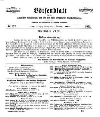 Börsenblatt für den deutschen Buchhandel Freitag 1. Dezember 1871