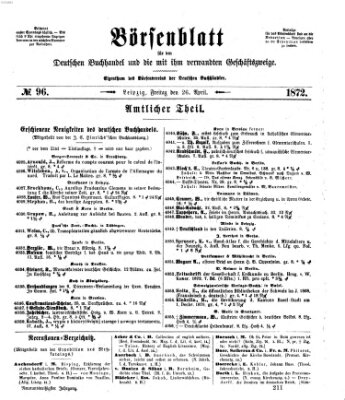 Börsenblatt für den deutschen Buchhandel Freitag 26. April 1872