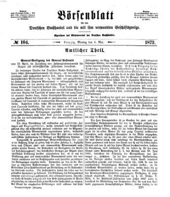 Börsenblatt für den deutschen Buchhandel Montag 6. Mai 1872
