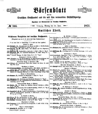 Börsenblatt für den deutschen Buchhandel Montag 24. Juni 1872