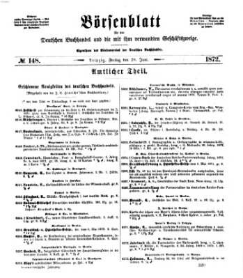 Börsenblatt für den deutschen Buchhandel Freitag 28. Juni 1872